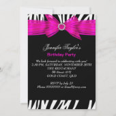 Invitation Zebra Hot Rose High Heel Chaussure Noir Anniversai (Dos)