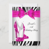 Invitation Zebra Hot Rose High talon Chaussure Noir Anniversa (Devant)