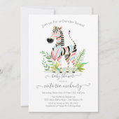 Invitation Zebra Jungle Baby shower de révélation de genre (Devant)