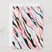 Invitation Zebra Jungle Baby shower de révélation de genre (Dos)