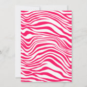 Invitation Zebra jungle safari thème rose noir rayures enfant (Dos)