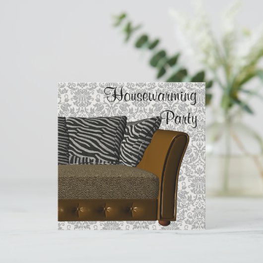 Invitation Zebra Leopard Sofa Damask House (Debout devant)