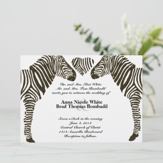 Invitation Zebra Love (Debout devant)