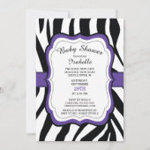 Invitation Zebra moderne Imprimer Girls Baby shower Invitatio (Devant)