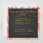 Invitation Zebra Monogram orange et blanc (Dos)