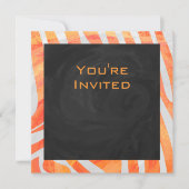 Invitation Zebra Monogram orange et blanc (Devant)