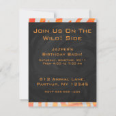 Invitation Zebra Monogram orange et blanc (Dos)