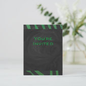 Invitation Zebra Monogramme noir et vert (Debout devant)
