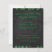 Invitation Zebra Monogramme noir et vert (Dos)