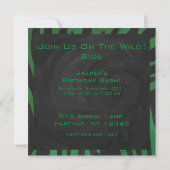 Invitation Zebra Monogramme noir et vert (Dos)