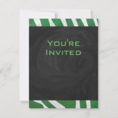 Invitation Zebra Monogramme Vert et Blanc Impression (Devant)