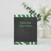 Invitation Zebra Monogramme Vert et Blanc Impression (Debout devant)
