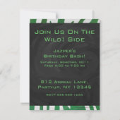 Invitation Zebra Monogramme Vert et Blanc Impression (Dos)