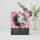 Invitation Zebra Parties scintillant et À petits pois photo S (Debout devant)