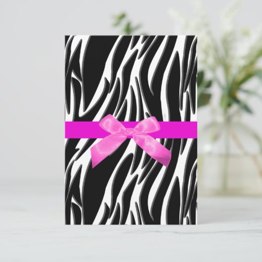 Invitation Zebra Pink (Debout devant)