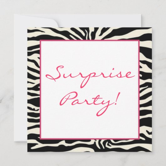 Invitation Zebra Print Birthday (Dos)