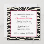 Invitation Zebra Print Birthday (Devant)