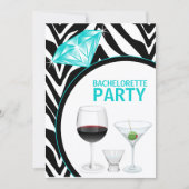 Invitation Zebra Print & Diamond Bachelorette Party (Devant)
