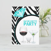 Invitation Zebra Print & Diamond Bachelorette Party (Debout devant)