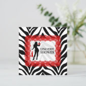 Invitation Zebra Print et Red Lace Lingerie Douche (Debout devant)