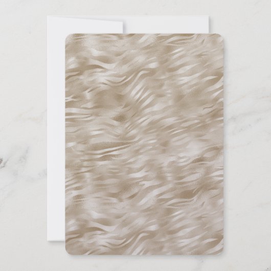 Invitation Zebra Print Faux Gold Parties scintillant (Dos)