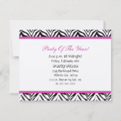 Invitation Zebra Print Peace Sign Anniversaire Fête Invitatio (Dos)