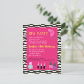 Invitation Zebra Print, Spa Party, Pour Les Filles (Debout devant)