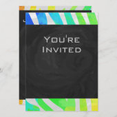 Invitation Zebra Rainbow et White Print (Devant / Derrière)