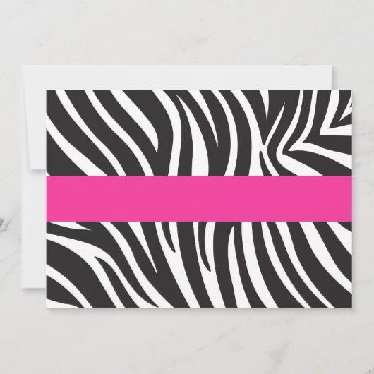 Invitation Zebra rayé Anniversaire Pamper Party Slepover (Dos)