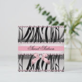 Invitation Zebra rose Bow rose Zebra Sweet 16 Anniversaire (Debout devant)