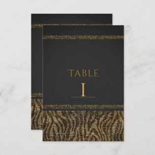 Invitation Zebra Sequins Sparkle Glam Chic Numéros de tableau