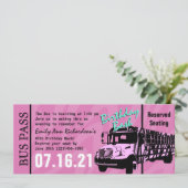 Invitation Zebra Stripe Bus Pass Fête d'anniversaire (Debout devant)