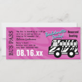 Invitation Zebra Stripe Bus Pass Fête des poules (Devant)