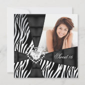 Invitation Zebra Sweet 16 Seize Anniversaire Photo (Devant)