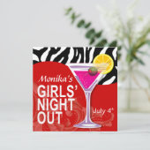 Invitation Zebra Swoop Girls' Night Out Cocktail Party (Debout devant)