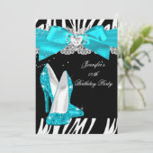 Invitation Zebra Turquoise Turquoise Chaussure haute talon An (Debout devant)