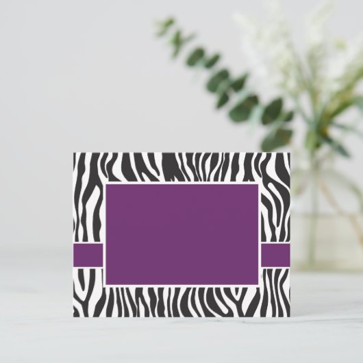 Invitation Zebra violet (Debout devant)