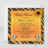 Invitation Zèbre, baby shower de parties scintillantes de (Dos)