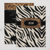 Invitation Zèbre de la jungle (Devant / Derrière)