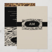 Invitation Zèbre de la jungle sophistiquée 311 (Devant / Derrière)