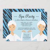 Invitation Zèbre de l'invitation | de partie de spa (Devant / Derrière)