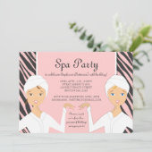 Invitation Zèbre de l'invitation | de partie de spa (Debout devant)