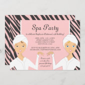 Invitation Zèbre de l'invitation | de partie de spa (Devant / Derrière)