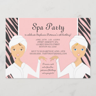 Invitation Zèbre de l'invitation   de partie de spa
