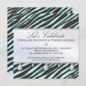 Invitation Zèbre et diamants doux 16 Élégance (Devant / Derrière)