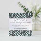 Invitation Zèbre et diamants doux 16 Élégance (Debout devant)