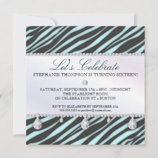 Invitation Zèbre et diamants doux 16 Élégance