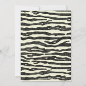 Invitation Zèbre Imprimer Noir Beige Elégant Mariage Vintage (Dos)