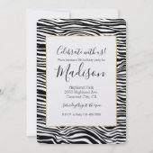 Invitation Zèbre noir et blanc Imprimer Anniversaire (Devant)