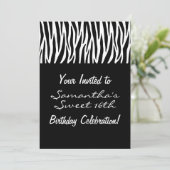 Invitation Zèbre noir et blanc personnalisé (Debout devant)